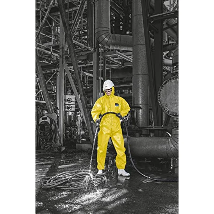 Uvex Einweg-Overall 3B 89880, Chemikalienschutz Typ 3B, gelb, Gr. L, mit ultraschall-geschweißten Nähten – Bild 9