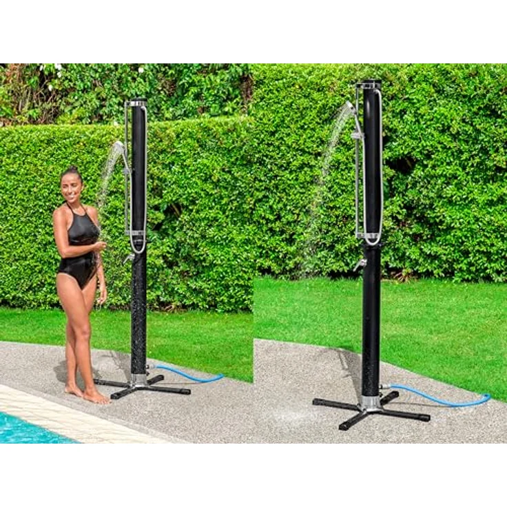 BESTWAY Gartendusche Solarflow 20 Liter, anthrazit, mit verstellbarem Duschkopf und Temperaturregler – Bild 11