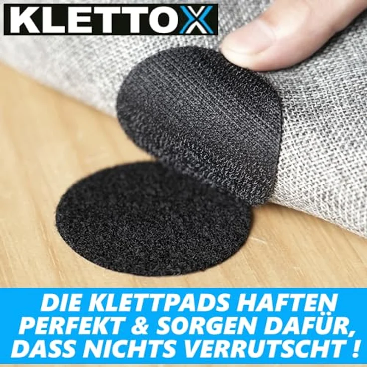 KLETTOX Klettpads Klettverschluss Klettband Klettpunkte, MAVURA, Klett selbstklebend schwarz [6er Set] – Bild 2