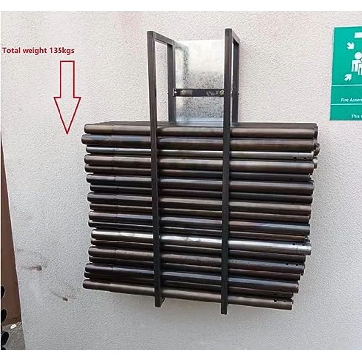 QUICK STAR Kaminholzregal, Metall Wandregal für Holzlager, 25x25x90 cm, schwarz pulverbeschichtet, stabil bis 135kg – Bild 4