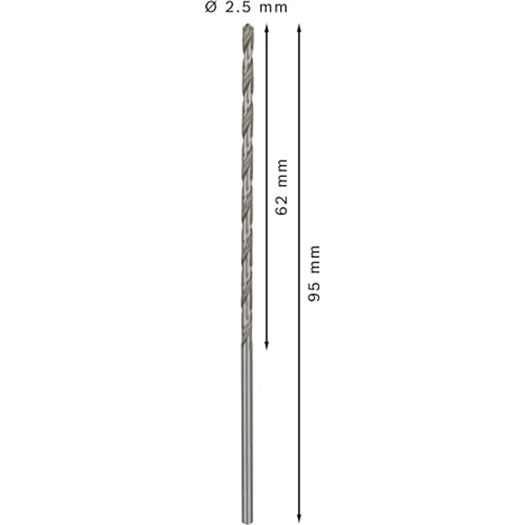 Bosch Professional Metallbohrer HSS-G geschliffen mit langer Arbeitslänge (5 Stück, Ø 2,5 mm) - Preisvergleich – Bild 3