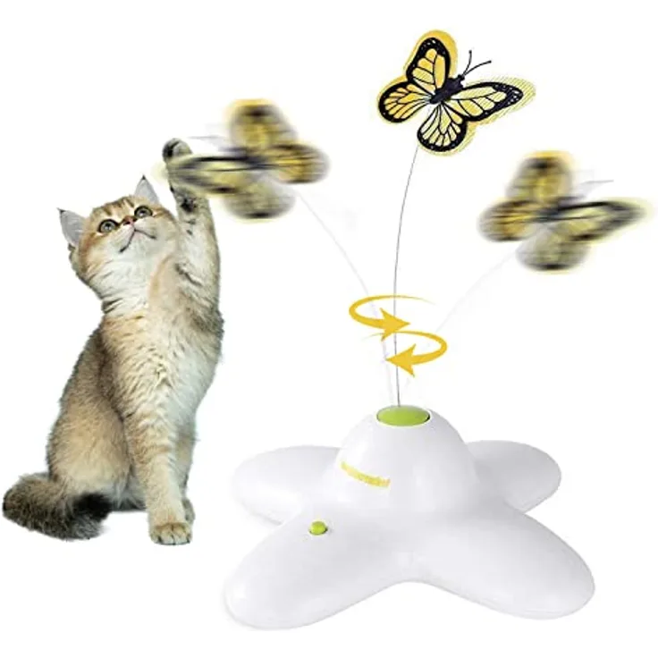 AFP Interaktives Katzenspielzeug „Schmetterling“, stressabbauendes Tierspielzeug, 1 Stück (1er Pack)