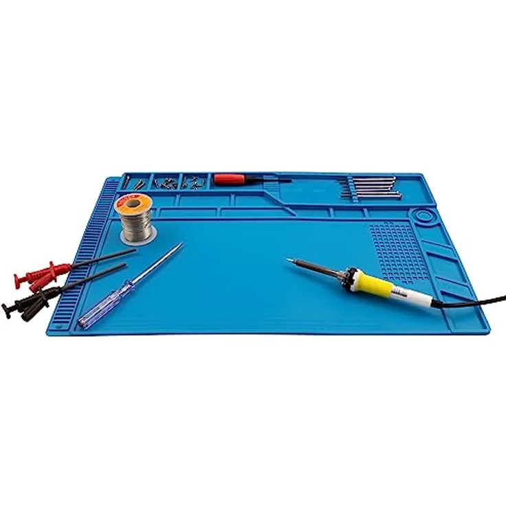 MC POWER - ESD Silikon-Lötmatte | LM-18 | Große flexible Löt-Unterlage 55x35cm, Schweiß-Reparatur-Unterlage hitzebeständig bis 500 °C antistatisch, abwischbar und zusammenrollbar - Preisvergleich