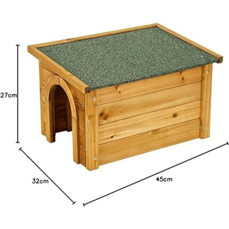 Kerbl Nagerhaus für Kaninchen Haus aus Spießtanne zwei Eingänge – Bild 6