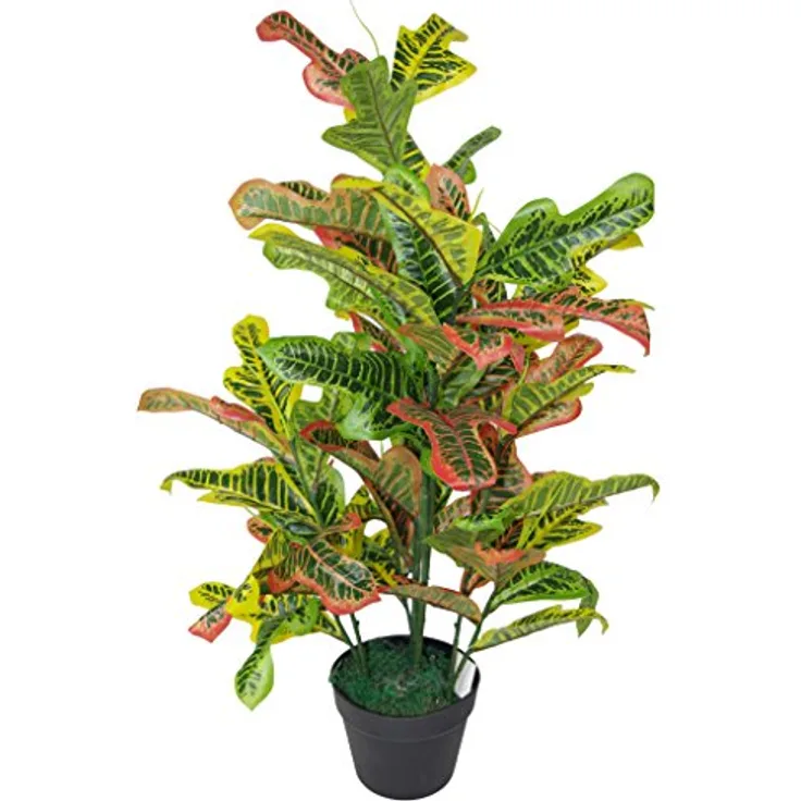 Leaf Kunstpflanze für Kodiäum, 90 cm, groß, Schwarz