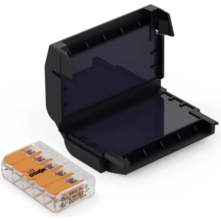 CellPack 407861 EASY-PROTECT/215 Gelbox für WAGO COMPACT-Verbindungsklemmen, flexibles Gehäuse für 0.2-4mm², Schwarz – Bild 1