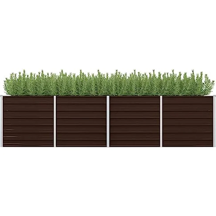 vidaXL Garten-Hochbeet Braun 320 x 80 x 77 cm Verzinkter Stahl – Bild 3