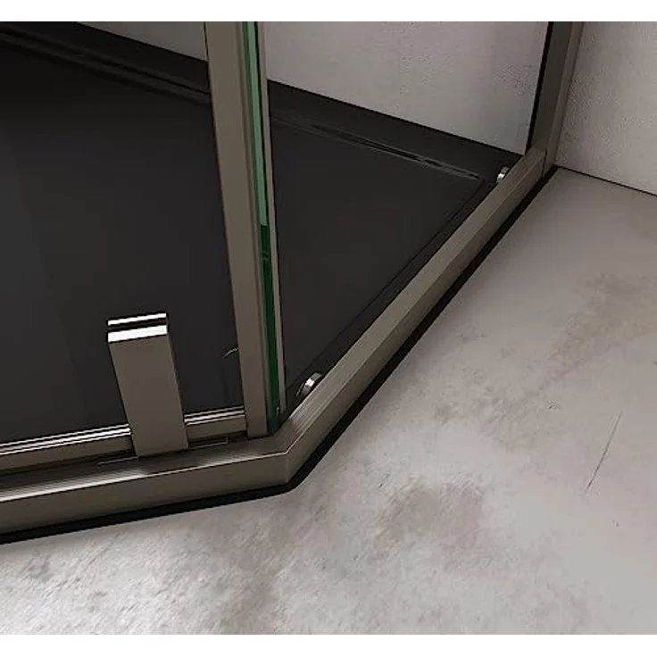 doporro Fünfeckdusche Ravenna68K, Duschkabine 80x80x200cm aus ESG-Sicherheitsglas Klarglas mit NANO-Beschichtung, Edelstahlrahmen – Bild 5