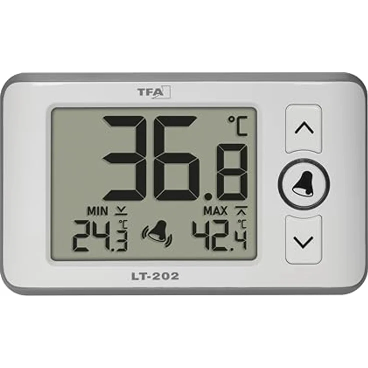 TFA 30.1052.02 LT 202 Digitales Profi-Thermometer mit Kabelfühler, Temperatur- und Hygrometer-Funktion, Weiss, HACCP und EN 13485 konform – Bild 2