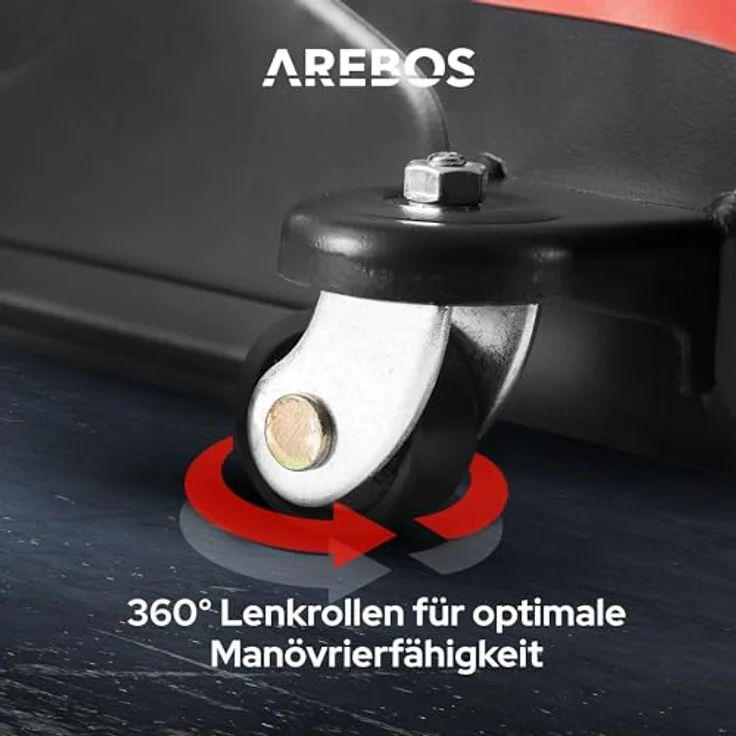AREBOS 2t Hydraulischer Rangierwagenheber Autoheber - Niedrige Hubhöhe, hohe Tragkraft - Rot/Schwarz – Bild 9