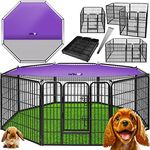 LovPet Welpenlaufstall Freilaufgehege Welpenauslauf Hundelaufstall Tierlaufstall Hunde, mit Tür und wetterfester laufstall Für Hund Katze Welpe Kaninchen Meerschweinchen XXL mit Schutzplane - Preisvergleich