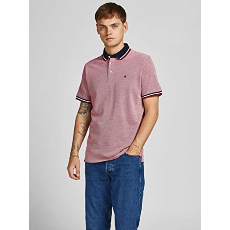 Jack & Jones Poloshirt JJEPAULOS POLO SS 2PK MP NOOS (Packung, 2-tlg., 2er-Pack), Baumwolle, Logostickerei, Polokragen, weicher Single Jerseystoff, 2er-Pack – Bild 2