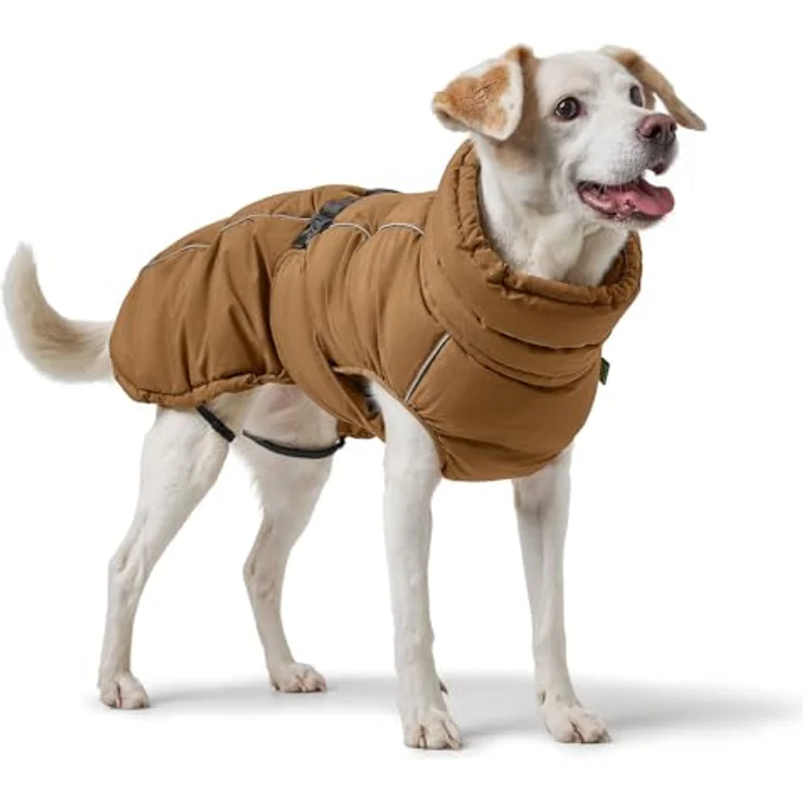 Hunter Tierbedarf Hundemantel Paxson karamell, wasserabweisender Puffermantel mit reflektierenden Paspeln – Bild 6