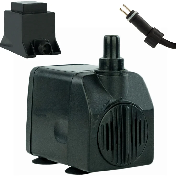 KERRY Wasserspiel-Pumpe KEP450L 12V – 450 L/H | nur 5 Watt | 7m Kabel | 80 cm Förderhöhe | Teichpumpe | Wasserpumpe | Aquariumpumpe | Zimmerbrunnen-Pumpe, Schwarz – Bild 1