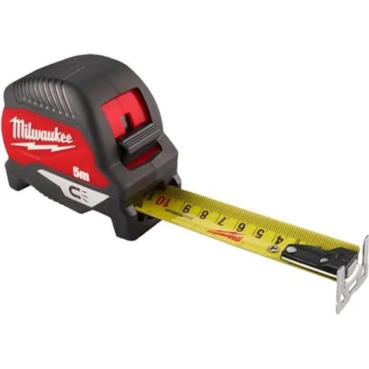 Milwaukee 4932498768 GEN IV Magnetbandmaß, 5 m, mit 30 mm breiter Klinge, Finger-Stop-Funktion und doppelseitiger Anti-Tear-Beschichtung