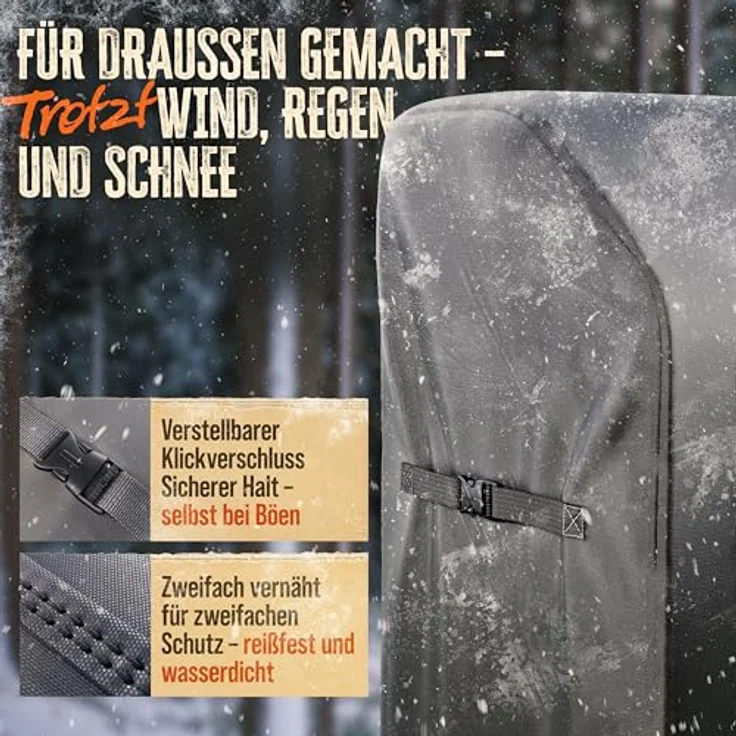 AMZBBQ® Premium Grillabdeckung, 100% wasserdicht und UV-beständig, 100 x 110 x 60 cm, für Gas- und Elektrogrill, passend für Weber Q3000/Q3200 – Bild 3