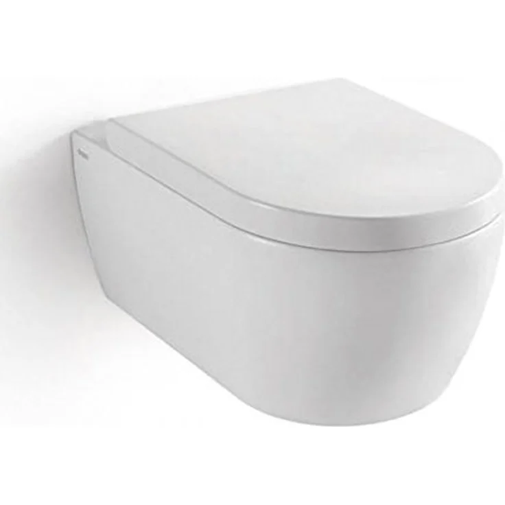 SSWW Hänge Wc Spülrandlos Toilette inkl. Wc Sitz mit Softclose Absenkautomatik + Abnehmbar, weiße Nanoversiegelung – Bild 2