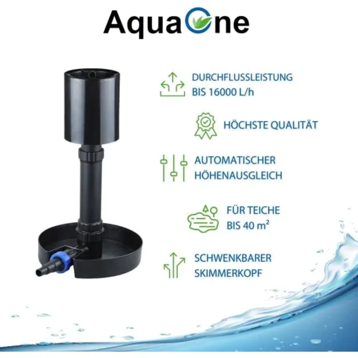 AquaOne Kammerfilter Set mit Teichpumpe und Wasserklärer I Filteranlage CBF-550 B für einen Teich bis 90.000 Liter I Komplettset mit UVC Klärer 110W Eco Pumpe 70 Watt Skimmer Teichschlauch Nr.81 – Bild 5