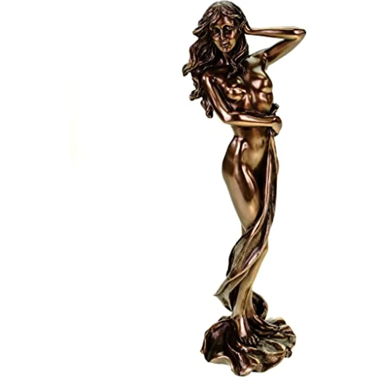 Weiblicher Akt Frau läßt ihr Tuch langsam runtersinken Figur Skulptur – Bild 2
