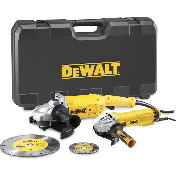 DeWalt DWE492SDT-QS, Winkelschleifer 125 mm, 2200 Watt mit zwei Diamanttrennscheiben und ergonomischem Seitengriff