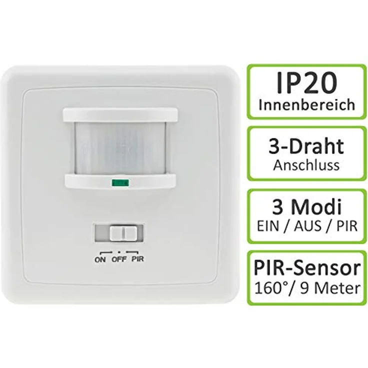 ChiliTec 3-Draht UP Bewegungsmelder 160° 9m Reichweite LED geeignet Unterputz Montage Infrarot 4 Stück Weiß – Bild 2