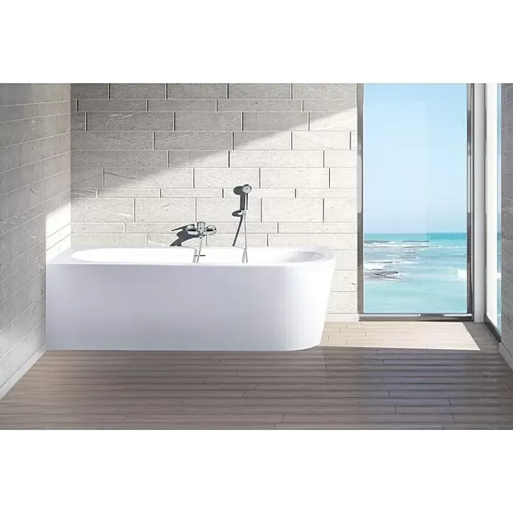 Ottofond Whirlpool Siesta Corner, 178 x 78 cm, Sanitäracryl, Weiß, Silent, Rechtsseitig, mit Komfort-Silentsystem und Fernbedienung