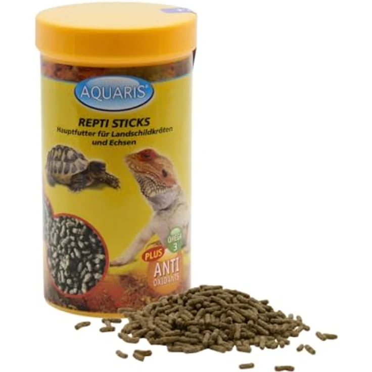 Aquaris Repti Sticks Carni, Schildkrötenfutter für Wasser- und Sumpfschildkröten, 75 g / 250 ml, mit Fisch- und Garnelenproteinen, unterstützt Panzer- und Knochenstärkung – Bild 1