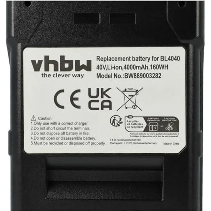 vhbw 2x Akku kompatibel mit Makita 40V MAX XGT Werkzeug (4000 mAh, Li-Ion, 40 V, schwarz) – Bild 5