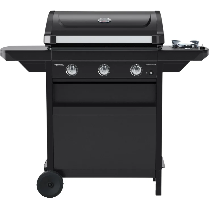 Campingaz 1 Series Compact 3 LS Grillwagen, Gasgrill in Schwarz mit 9600 W Leistung, stabiler Stahl-Grillrost und integrierter Deckel