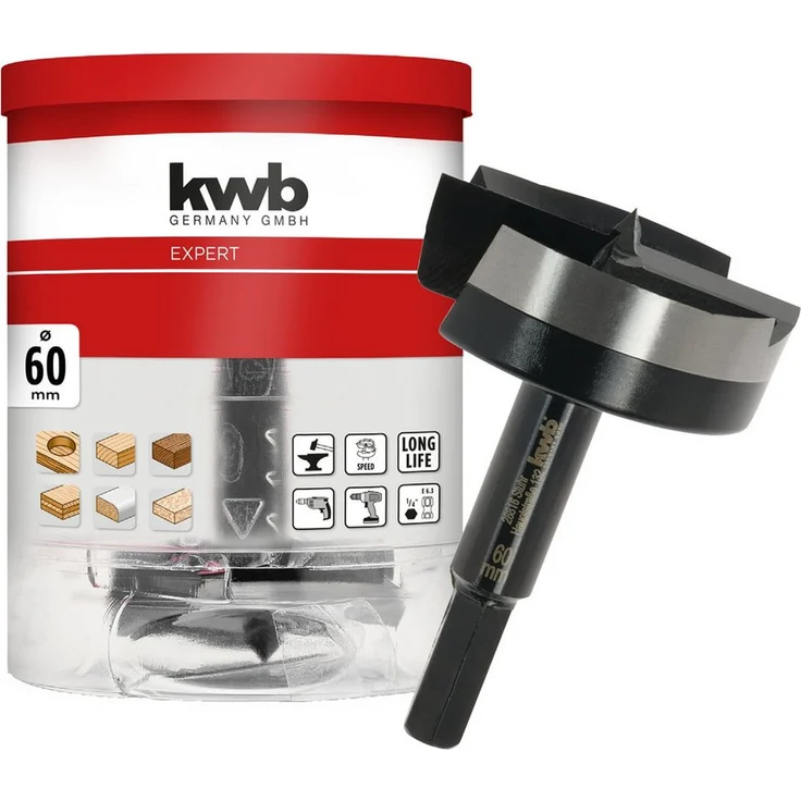 kwb Universalbohrer KWB Forstnerbohrer, 706460, 60 mm, für schnelle und präzise Bohrlöcher, Werkzeugstahl – Bild 1