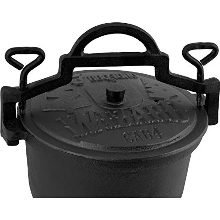 BBQ-Toro Zauberkessel "Wizard" | Gusseisen Kochtopf mit Deckel, 3 Beinen und Feststellschrauben | Hexenkessel (4 Liter) – Bild 4