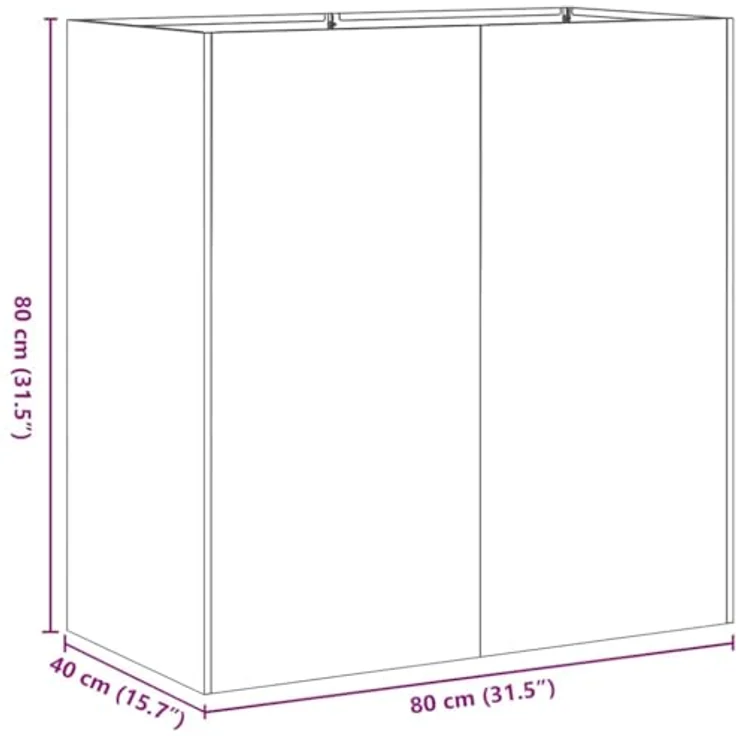 vidaXL Pflanzkübel Olivgrün 80x40x80 cm Kaltgewalzter Stahl, Garten-Garten-Pflanzkübel, Hochbeet – Bild 3
