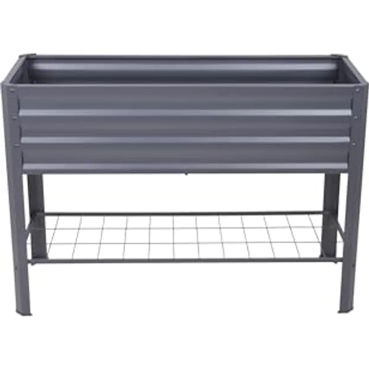 Garden Pleasure Hochbeet Lillia, Pflanzbeet aus verzinktem Stahl, rostbeständig, inkl. Vlies, 114 x 41 x 79,5cm, grün