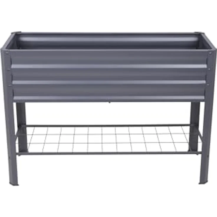 Garden Pleasure Hochbeet Lillia, Pflanzbeet aus verzinktem Stahl, rostbeständig, inkl. Vlies, 114 x 41 x 79,5cm, grün – Bild 1