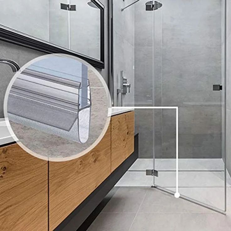 STEIGNER Duschdichtung UK17, 30 cm für Glasstärken 5/6/7/8 mm, transparente PVC Ersatzdichtung für Duschtüren – Bild 8