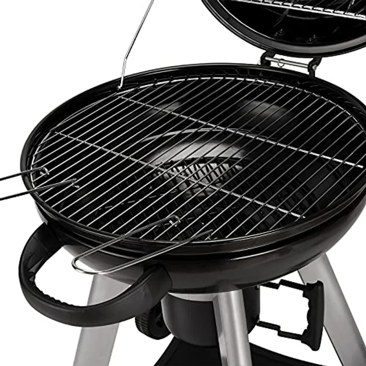 TAINO NEO Holzkohle-Kugelgrill mit klappbarem Deckel Kettle-Grill Ø 57 cm Thermometer Schwarz – Bild 4