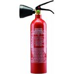 Gloria Kohlendioxid-Feuerlöscher, Alu-Behälter mit Druckhebelarmatur, 2kg, Brandklasse B, Leistung 34B, mit Drahthalterung