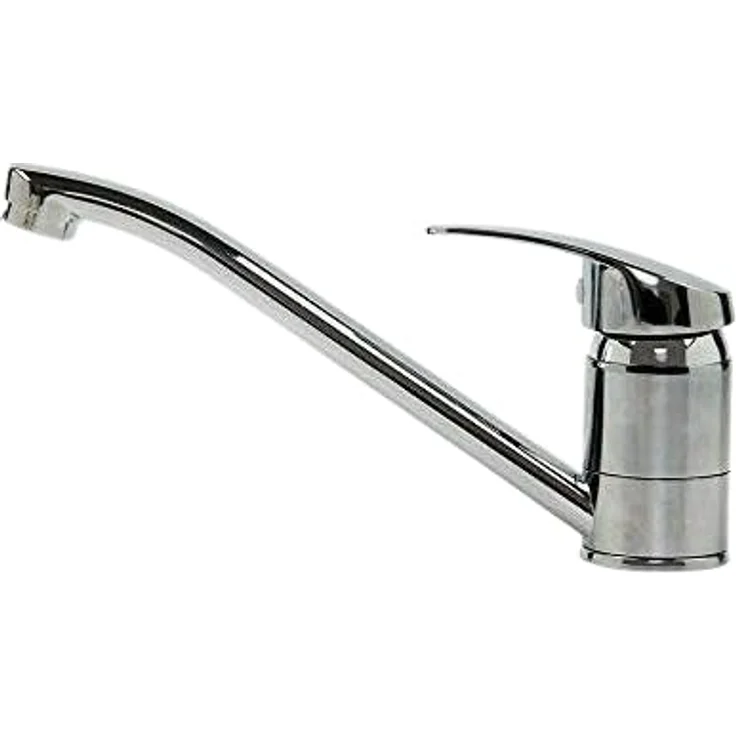Faizee Möbel Granitspüle 76x44 Küchenspüle Eckig Spülbecken f. Unterschränke ab 45 cm inkl.Siphon Set (Grau, Armatur Klein Chrom) – Bild 4