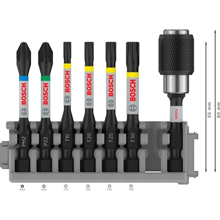 Bosch Professional 7tlg. Schrauber Bit Set (Impact Control, T-PZ-PH Bits, Länge 25 mm, Universalhalter Quick Release, Pick and Click) – Bild 4