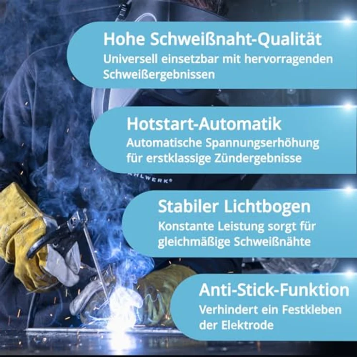 STAHLWERK ARC 160 MD - DC Schweißgerät, 160 Ampere Vollausstattung für MMA und WIG, inkl. Schutzhülle und Schweißhelm ST-450R – Bild 5