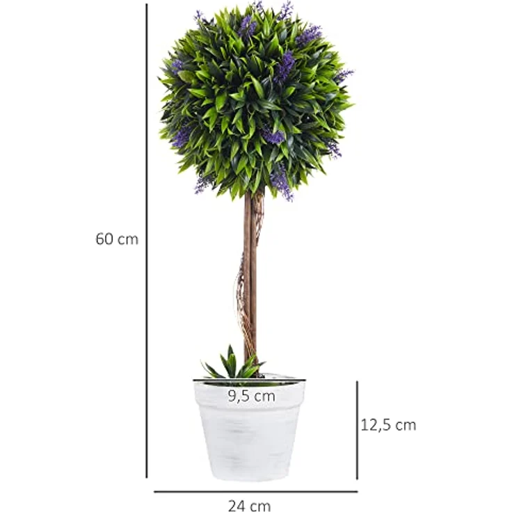 HOMCOM Kunstpflanze Lavendel 2er-Set Knstliche Pflanzen, 60 cm  Zimmerpflanze im Topf, Kunstbaum mit Kunstmoos fr Indoor, Outdoor: Tests,  Infos & Preisvergleich