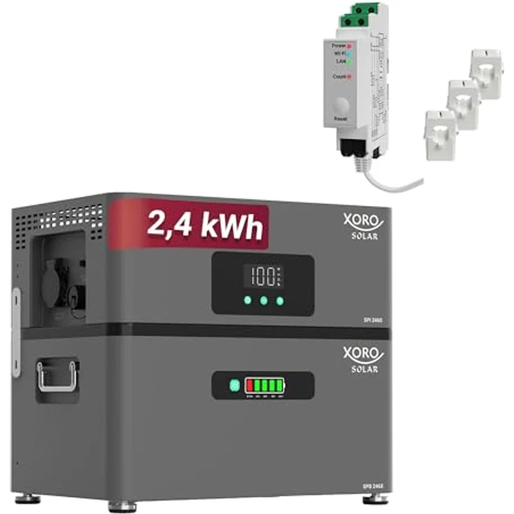 XORO SOLAR ATLAS-D 2.4 kWh Stromspeicher, AC-gekoppelt mit Shelly Pro 3 EM, modular erweiterbar bis 12 kWh, IP65, für Balkonkraftwerke und Photovoltaikanlagen – Bild 1