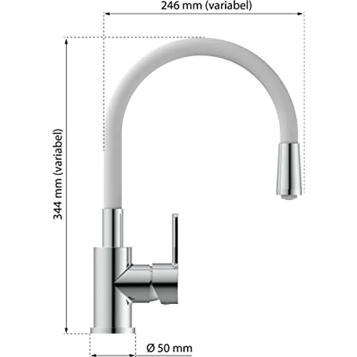 Eisl Flexo Spültischarmatur, energiesparender Cold-Start, wassersparender Eco-Click, 360° schwenkbar, Soft-Touch Auslauf – Bild 5