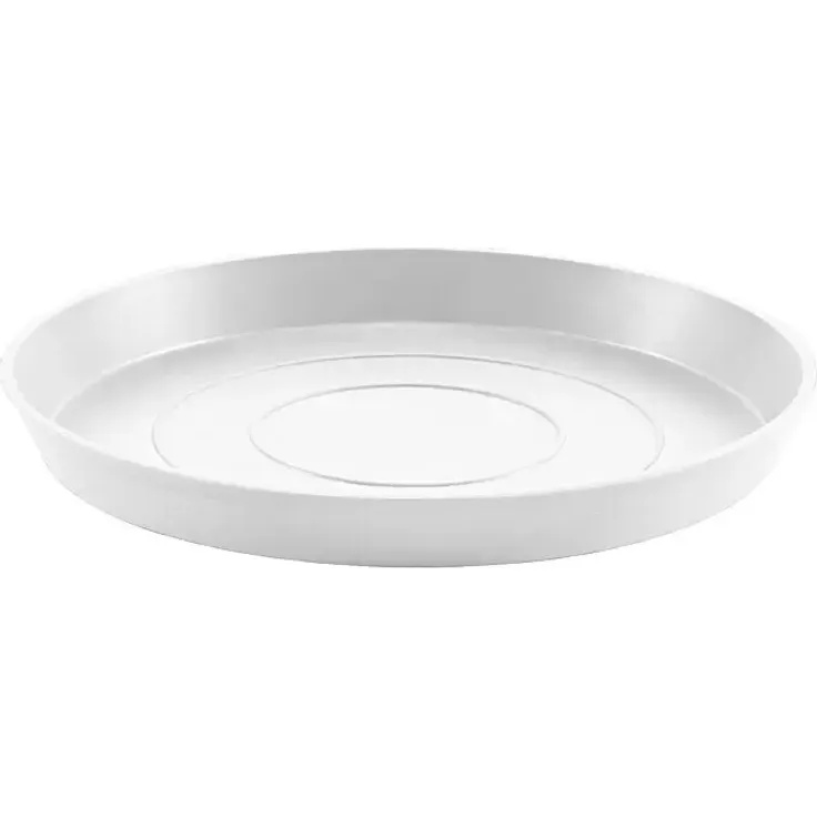 Ecopots Amsterdam Blumentopf-Untersetzer, rund, Kunststoff, Weiß, Ø 21 cm, H 2,5 cm