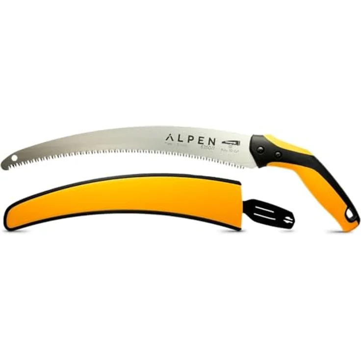 Alpen Swiss Tools BERNINA 6350, gebogene Astsäge mit 350 mm Klinge, Zugschnitt, für Äste bis 160 mm, inklusive Gürtelholster – Bild 1