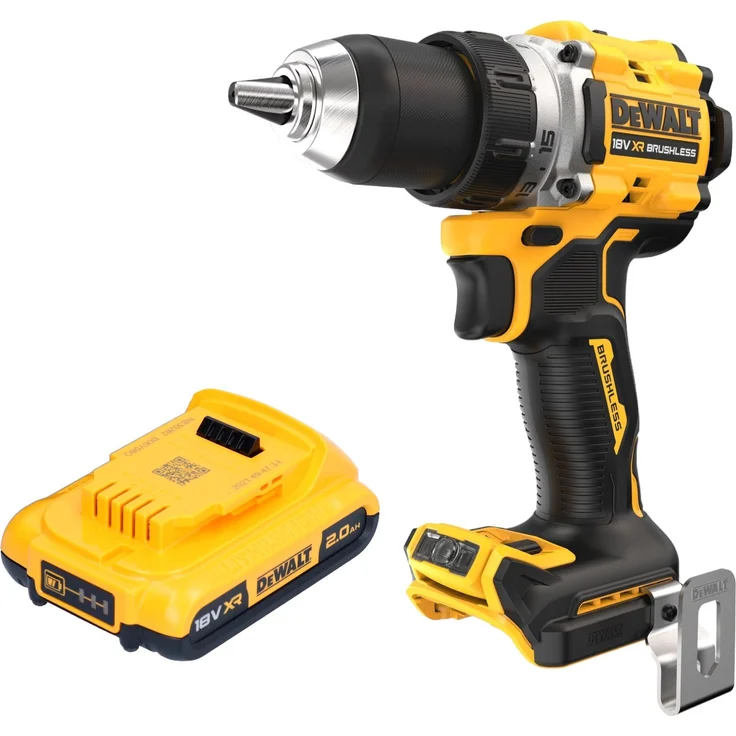 DeWalt DCD 800 N Akku Bohrschrauber, 18 V, 90 Nm, Brushless Motor, inkl. 1x 2,0 Ah Akku, ohne Ladegerät