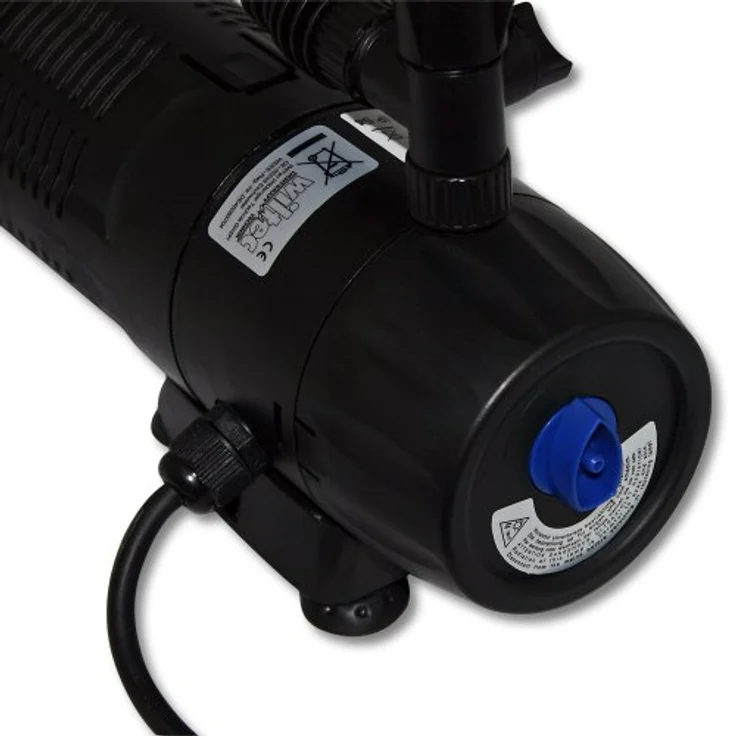 SunSun CUP-129 Springbrunnenpumpe, Teichpumpe mit 1000 l/h, 24W, 9W UVC-Klärer und 4 Fontänendüsen, für Gartenteich und Koiteich – Bild 2