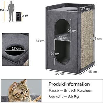 PawHut Kratztonne Kaufen Nanook Kratztonne, Höhe 89 Cm, 3-teilig