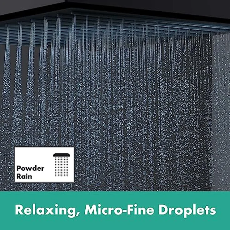 hansgrohe Pulsify E - EcoSmart Kopfbrause (260 mm), Regendusche mit PowderRain, Mattschwarz – Bild 2