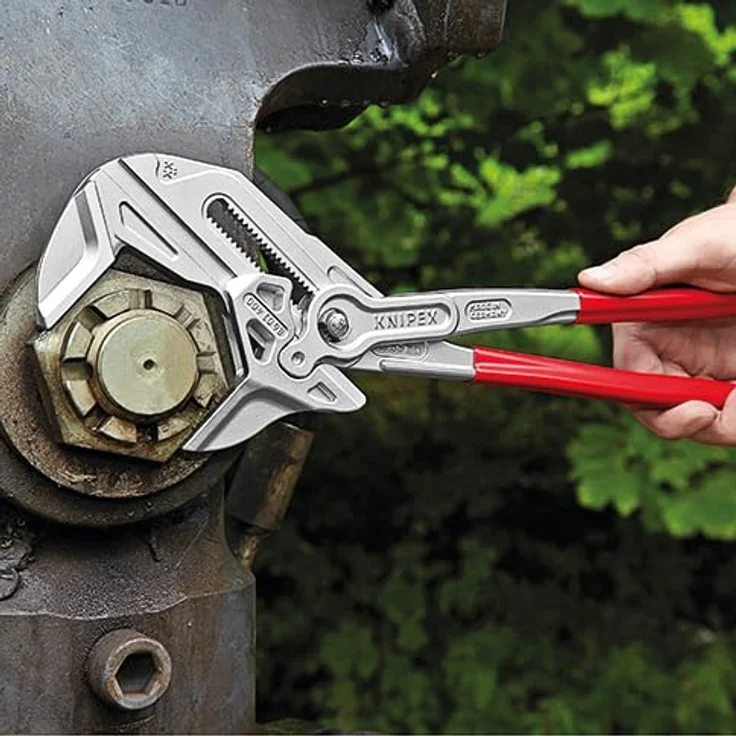 KNIPEX 86 03 400 Zangenschlüssel XL Zange und Schraubenschlüssel in einem Werkzeug mit Kunststoff überzogen verchromt 400 mm – Bild 4
